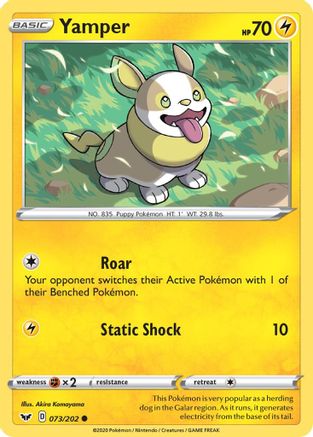 Yamper 73/202 Reverse Holo | Sword & Shield | Pokemon Card