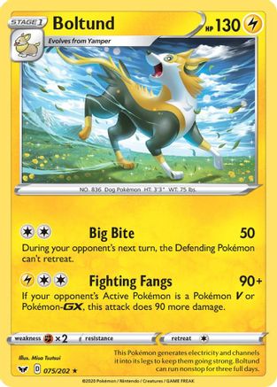 Boltund 75/202 Reverse Holo | Sword & Shield | Pokemon Card