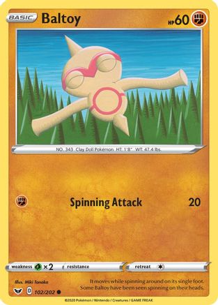 Baltoy 102/202 Reverse Holo | Sword & Shield | Pokemon Card