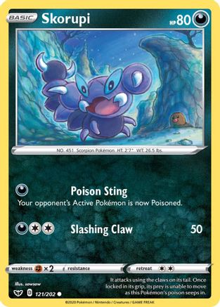 Skorupi 121/202 Reverse Holo | Sword & Shield | Pokemon Card