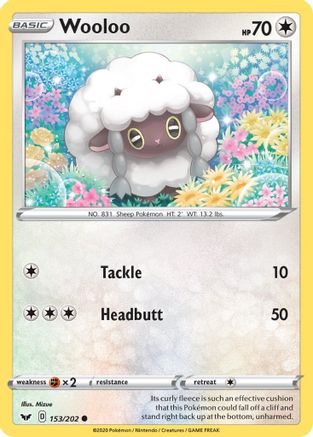 Wooloo 153/202 Reverse Holo | Sword & Shield | Pokemon Card