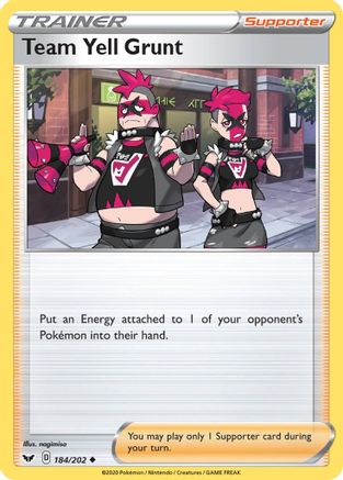 Team Yell Grunt 184/202 Reverse Holo | Sword & Shield | Pokemon Card