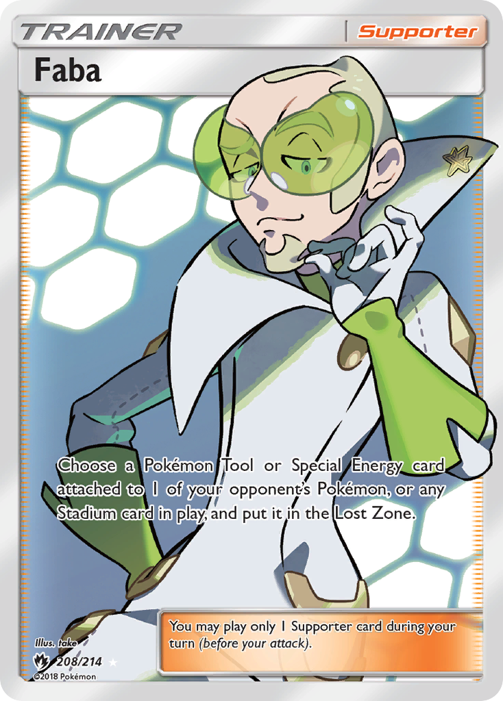 Faba 208/214 Rare Ultra | Lost Thunder | Pokemon Card