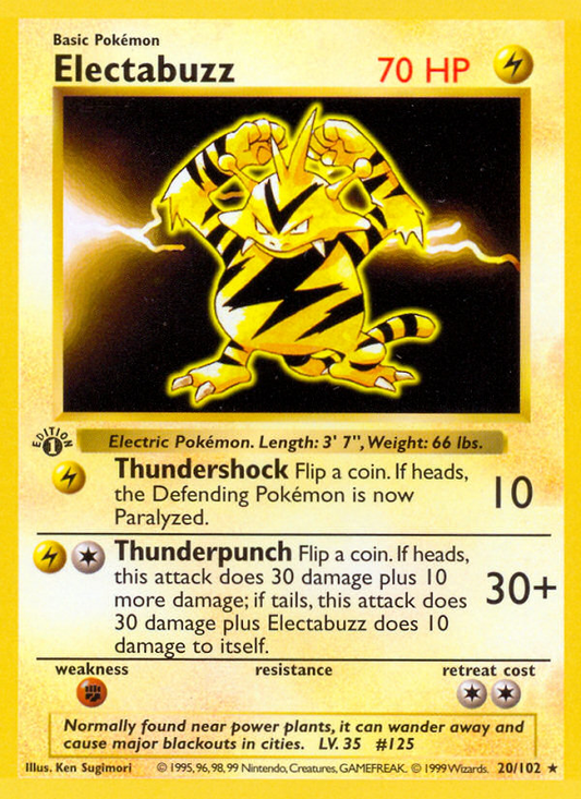 Electabuzz 20/102 Rare | Base | Pokemon Card
