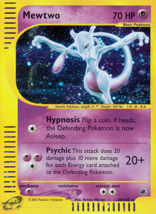 Mewtwo 20/165 Rare Holo | Expedition Base Set | Pokemon Card