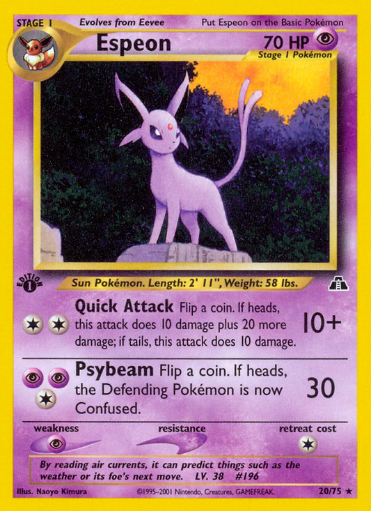 Espeon 20/75 Rare | Neo Discovery | Pokemon Card