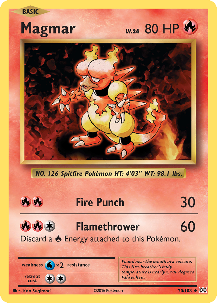 Magmar 20/108 Uncommon | Evolutions | Pokemon Card