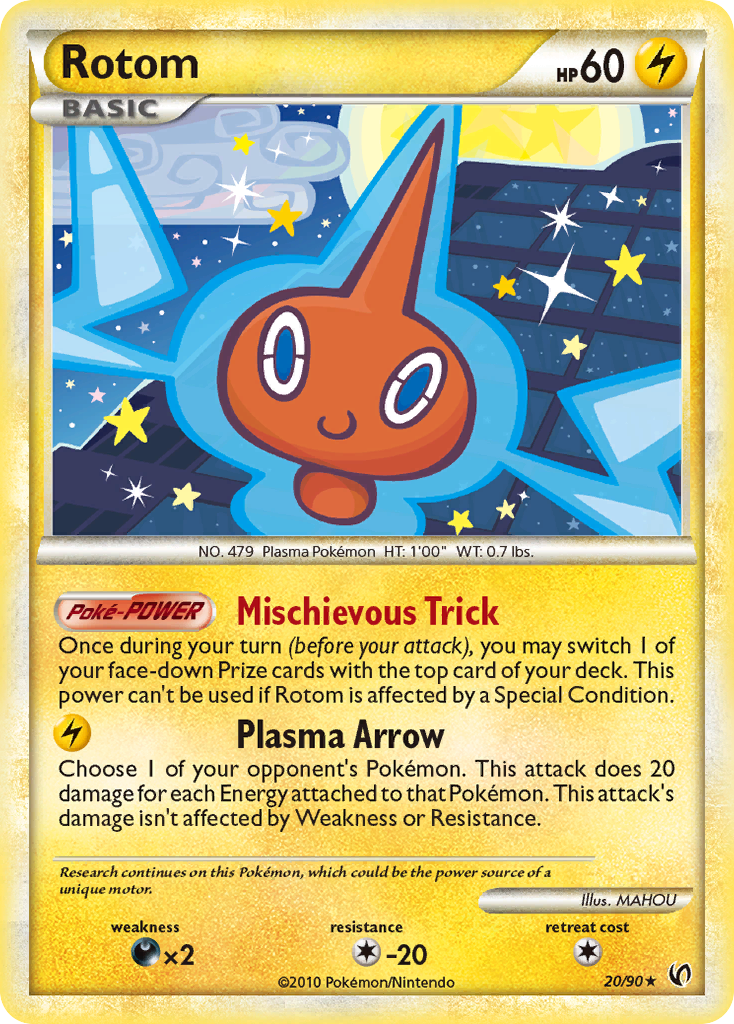 Rotom 20/90 Rare | HS—Undaunted | Pokemon Card