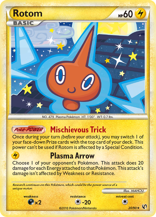 Rotom 20/90 Rare | HS—Undaunted | Pokemon Card