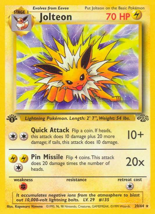 Jolteon 20/64 Rare | Jungle | Pokemon Card