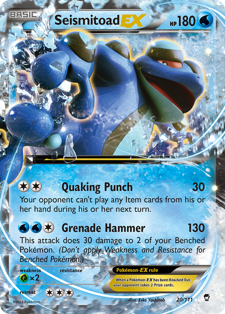 Seismitoad-EX 20/111 Rare Holo EX | Furious Fists | Pokemon Card