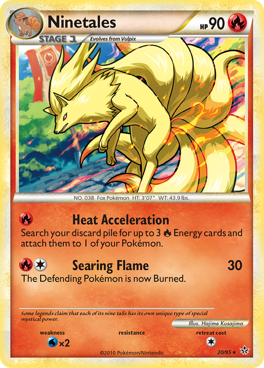 Ninetales 20/95 Rare | HS—Unleashed | Pokemon Card