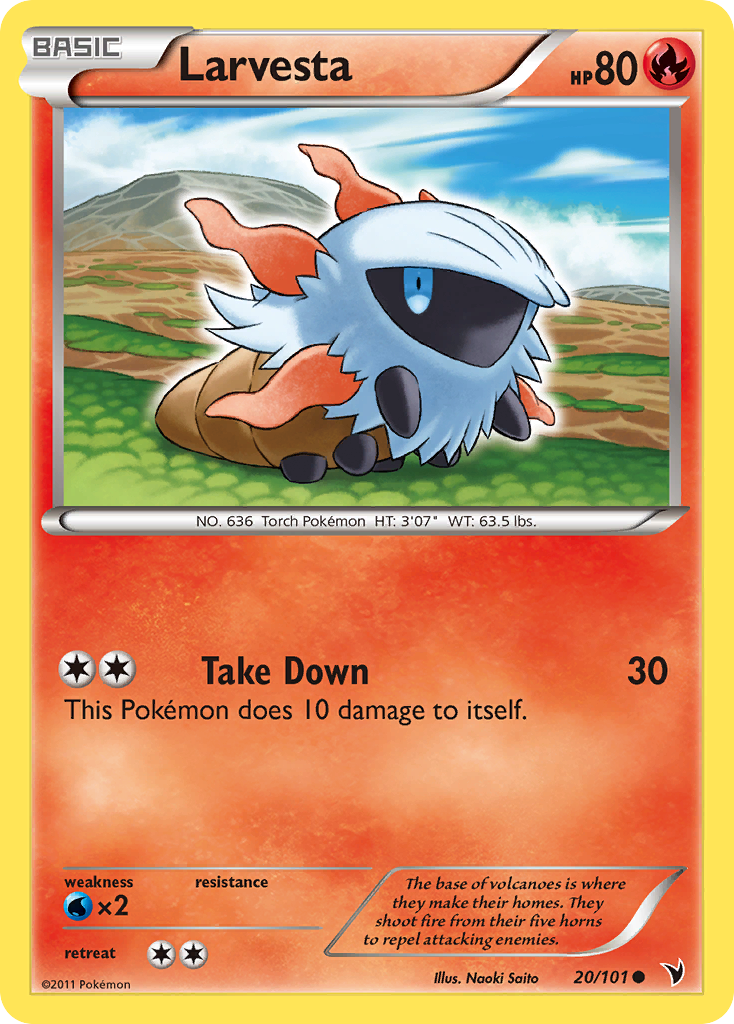 Larvesta 20/101 Common | Noble Victories | Pokemon Card