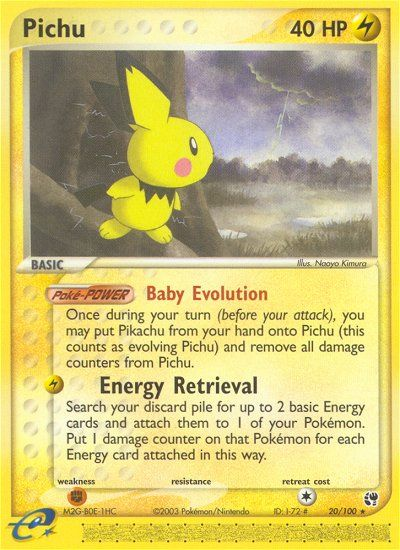 Pichu 20/100 Rare | Sandstorm | Pokemon Card