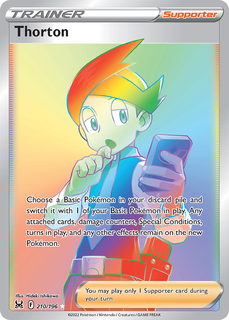 Thorton 210/196 Rare Rainbow | Lost Origin | Pokemon Card