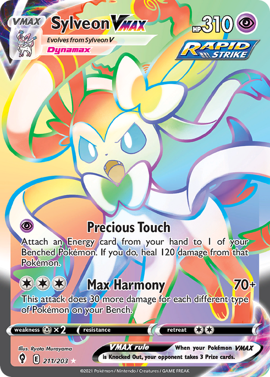Sylveon VMAX 211/203 Rare Rainbow | Evolving Skies | Pokemon Card