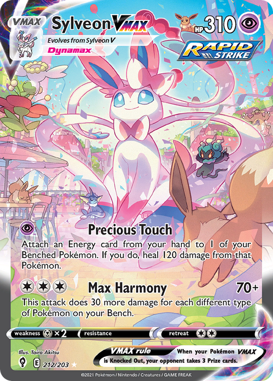 Sylveon VMAX 212/203 Rare Rainbow | Evolving Skies | Pokemon Card