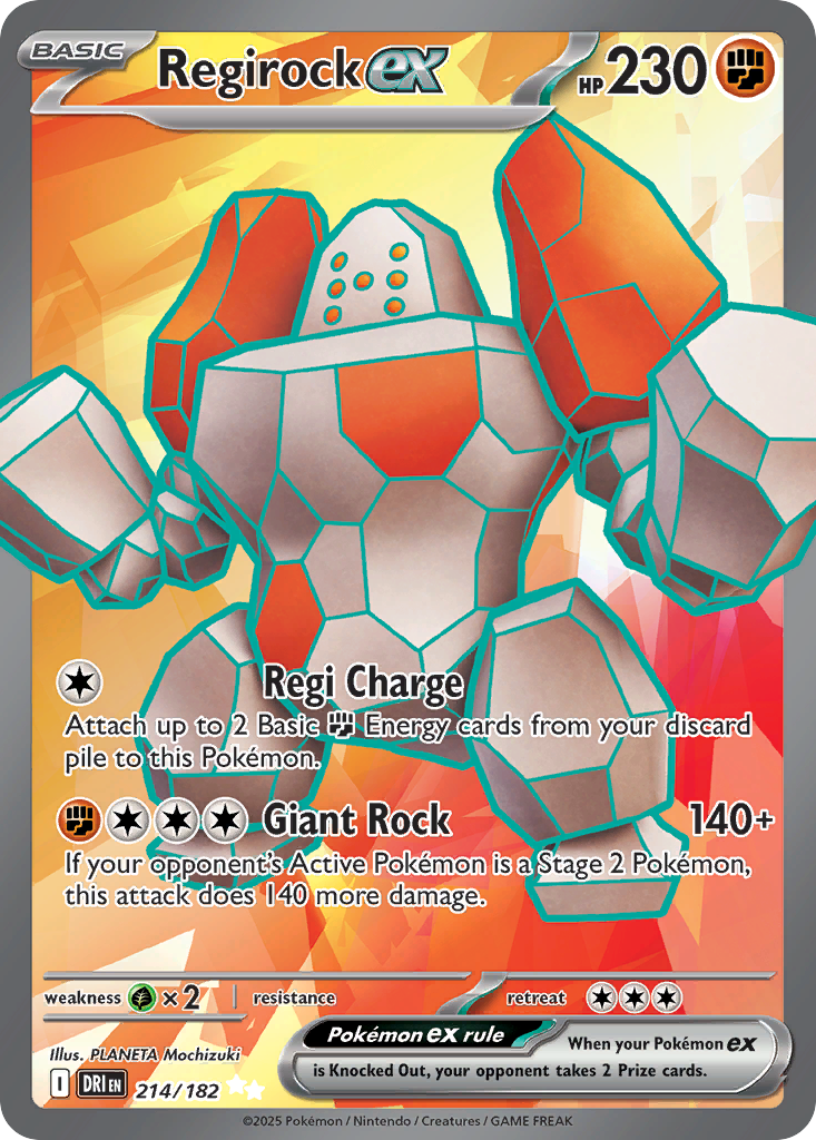 Regirock ex 214/182 Ultra Rare | Destined Rivals | Pokemon Card