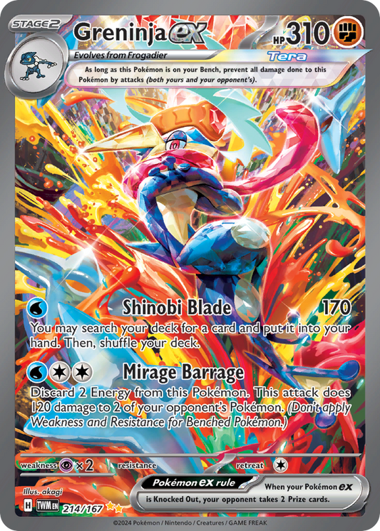 Greninja ex 214/167 Special Illustration Rare | Twilight Masquerade | Pokemon Card