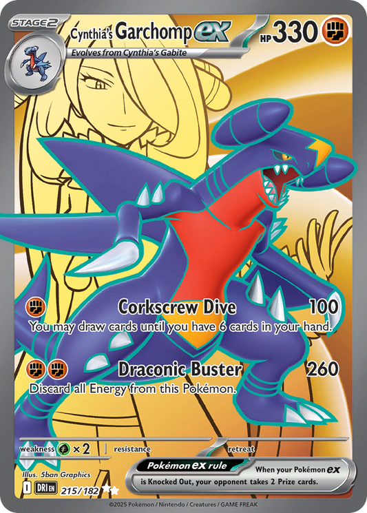 Cynthia's Garchomp ex 215/182 Ultra Rare | Destined Rivals | Pokemon Card