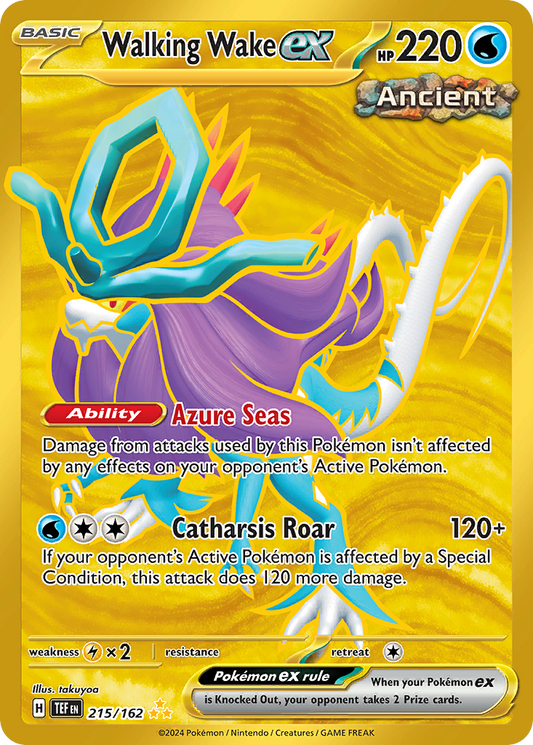 Walking Wake ex 215/162 Hyper Rare | Temporal Forces | Pokemon Card