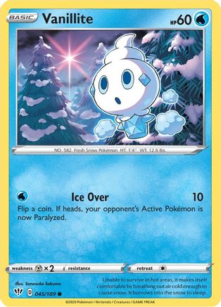 Vanillite 45/189 Reverse Holo | Darkness Ablaze | Pokemon Card