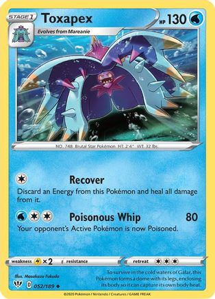 Toxapex 52/189 Reverse Holo | Darkness Ablaze | Pokemon Card