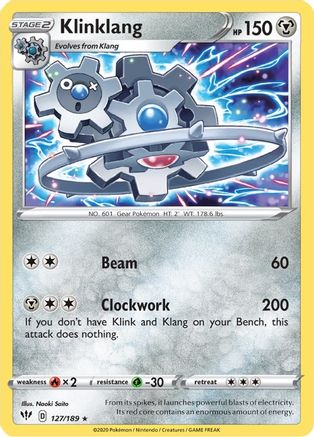 Klinklang 127/189 Reverse Holo | Darkness Ablaze | Pokemon Card