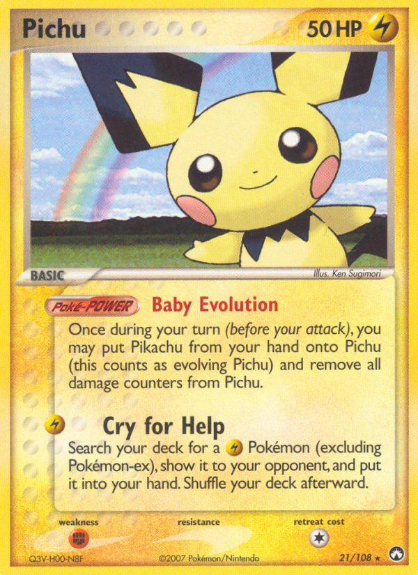 Pichu 21/108 Rare | Power Keepers | Pokemon Card