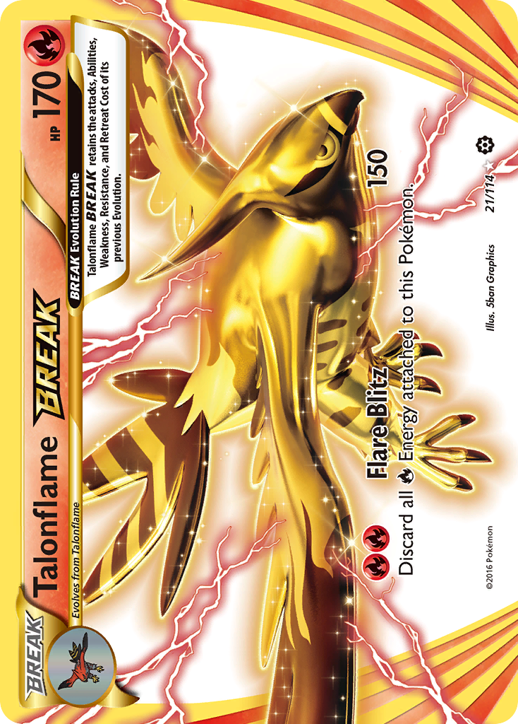 Talonflame BREAK 21/114 Rare BREAK | Steam Siege | Pokemon Card