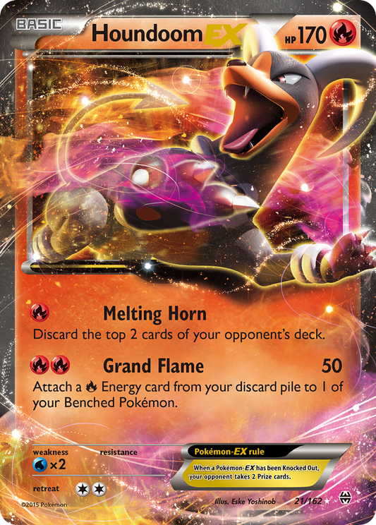 Houndoom-EX 21/162 Rare Holo EX | BREAKthrough | Pokemon Card