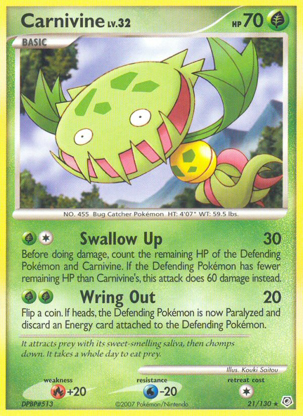 Carnivine 21/130 Rare | Diamond & Pearl | Pokemon Card