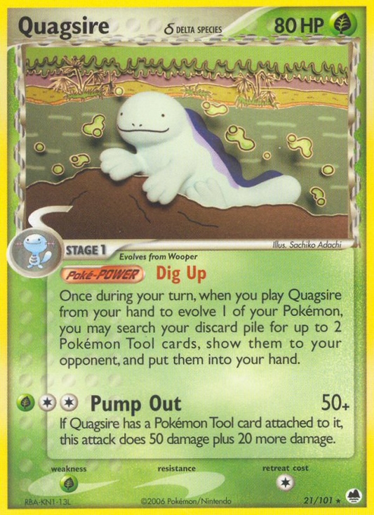 Quagsire δ 21/101 Rare | Dragon Frontiers | Pokemon Card