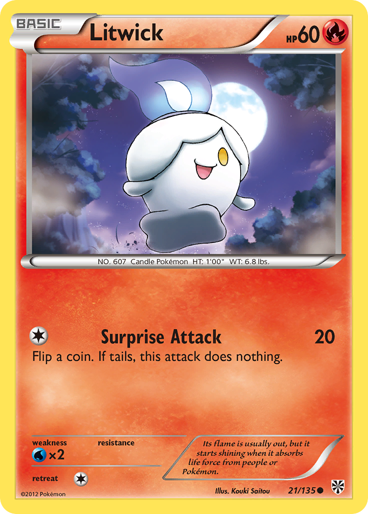 Litwick 21/135 Common | Plasma Storm | Pokemon Card