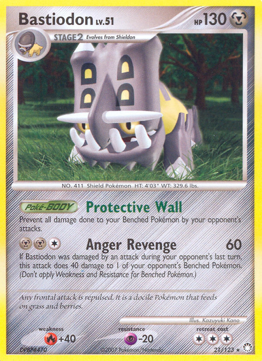Bastiodon 21/123 Rare Holo | Mysterious Treasures | Pokemon Card