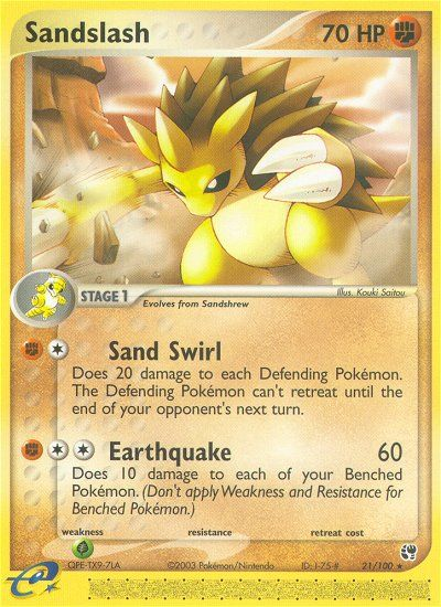 Sandslash 21/100 Rare | Sandstorm | Pokemon Card
