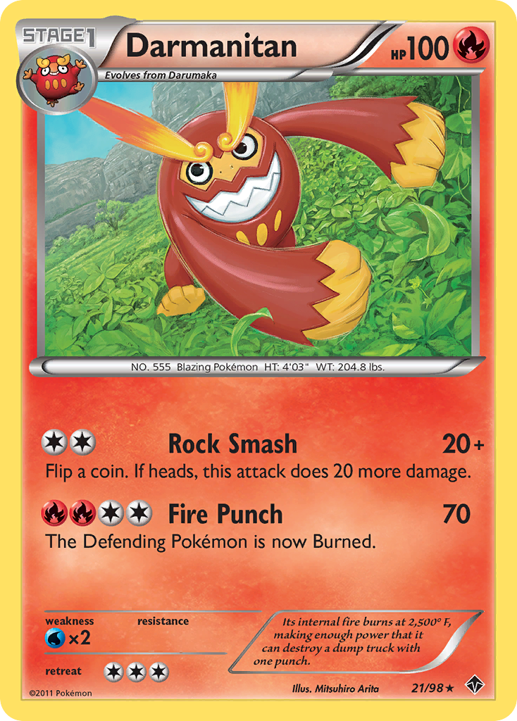 Darmanitan 21/98 Rare | Emerging Powers | Pokemon Card