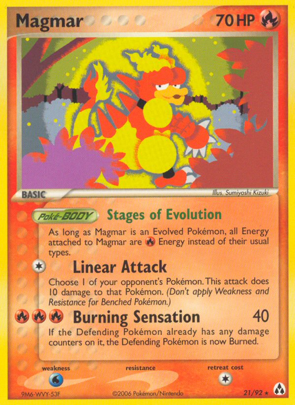 Magmar 21/92 Rare | Legend Maker | Pokemon Card