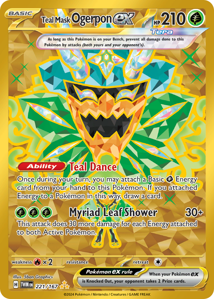 Teal Mask Ogerpon ex 221/167 Hyper Rare | Twilight Masquerade | Pokemon Card