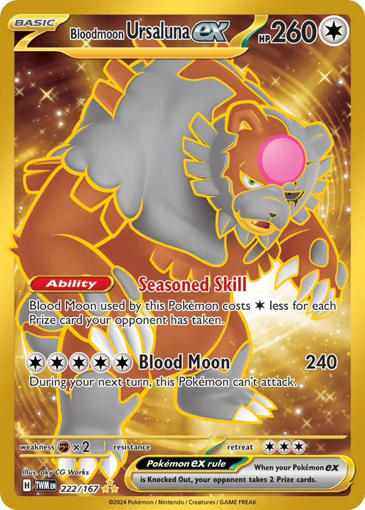 Bloodmoon Ursaluna ex 222/167 Hyper Rare | Twilight Masquerade | Pokemon Card