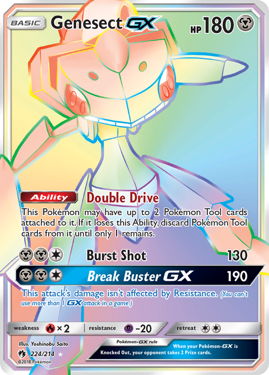 Genesect-GX 224/214 Rare Rainbow | Lost Thunder | Pokemon Card