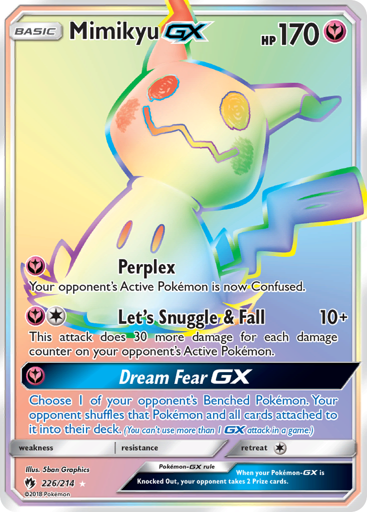 Mimikyu-GX 226/214 Rare Rainbow | Lost Thunder | Pokemon Card