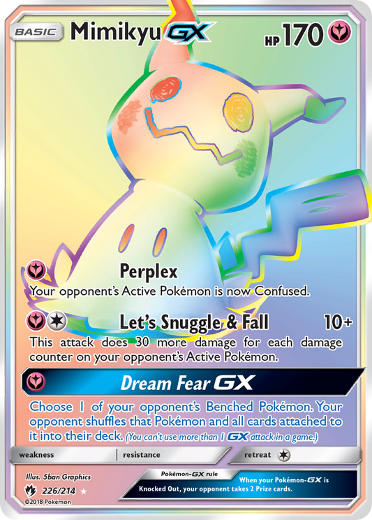 Mimikyu-GX 226/214 Rare Rainbow | Lost Thunder | Pokemon Card