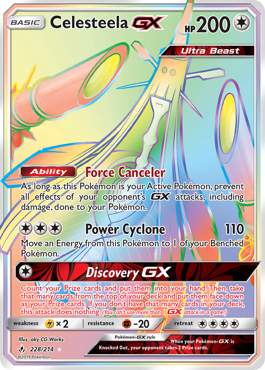 Celesteela-GX 228/214 Rare Rainbow | Unbroken Bonds | Pokemon Card