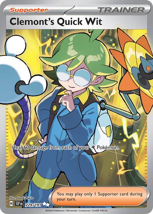 Clemont's Quick Wit 229/191 Ultra Rare | Surging Sparks | Pokemon Card