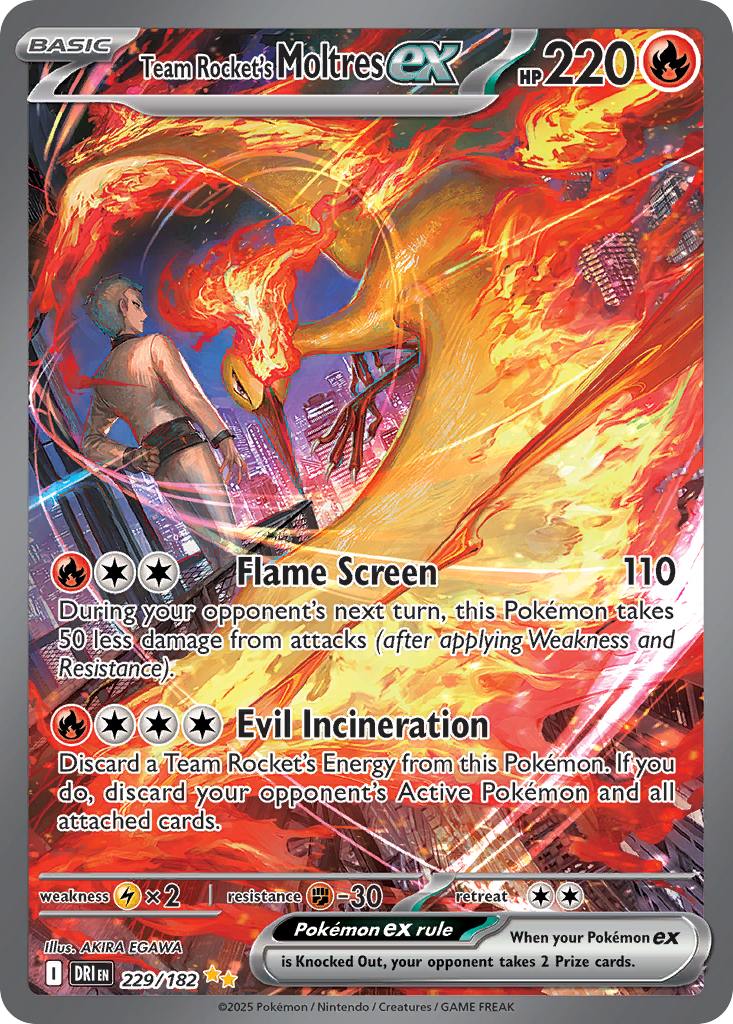 Team Rocket's Moltres ex 229/182 Special Illustration Rare | Destined Rivals | Pokemon Card