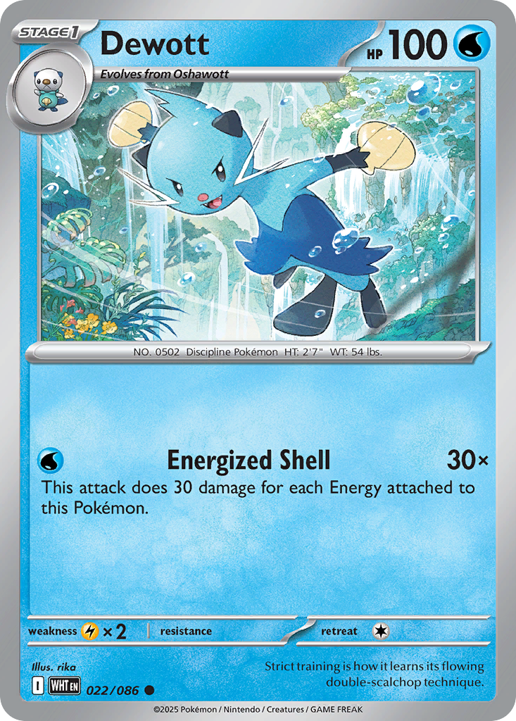 Dewott 22/86 Common | White Flare | Pokemon Card