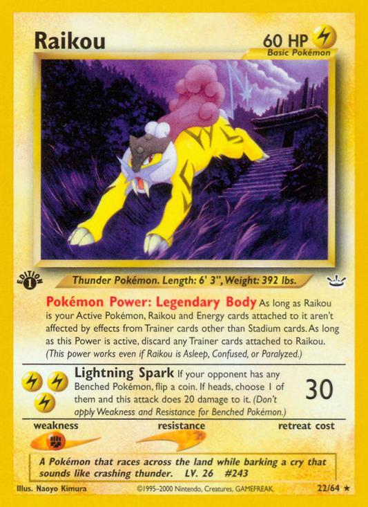 Raikou 22/64 Rare | Neo Revelation | Pokemon Card