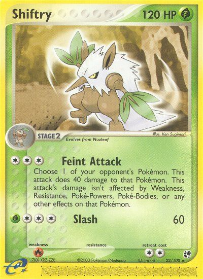 Shiftry 22/100 Rare | Sandstorm | Pokemon Card