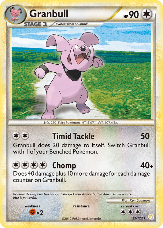 Granbull 22/123 Rare | HeartGold & SoulSilver | Pokemon Card
